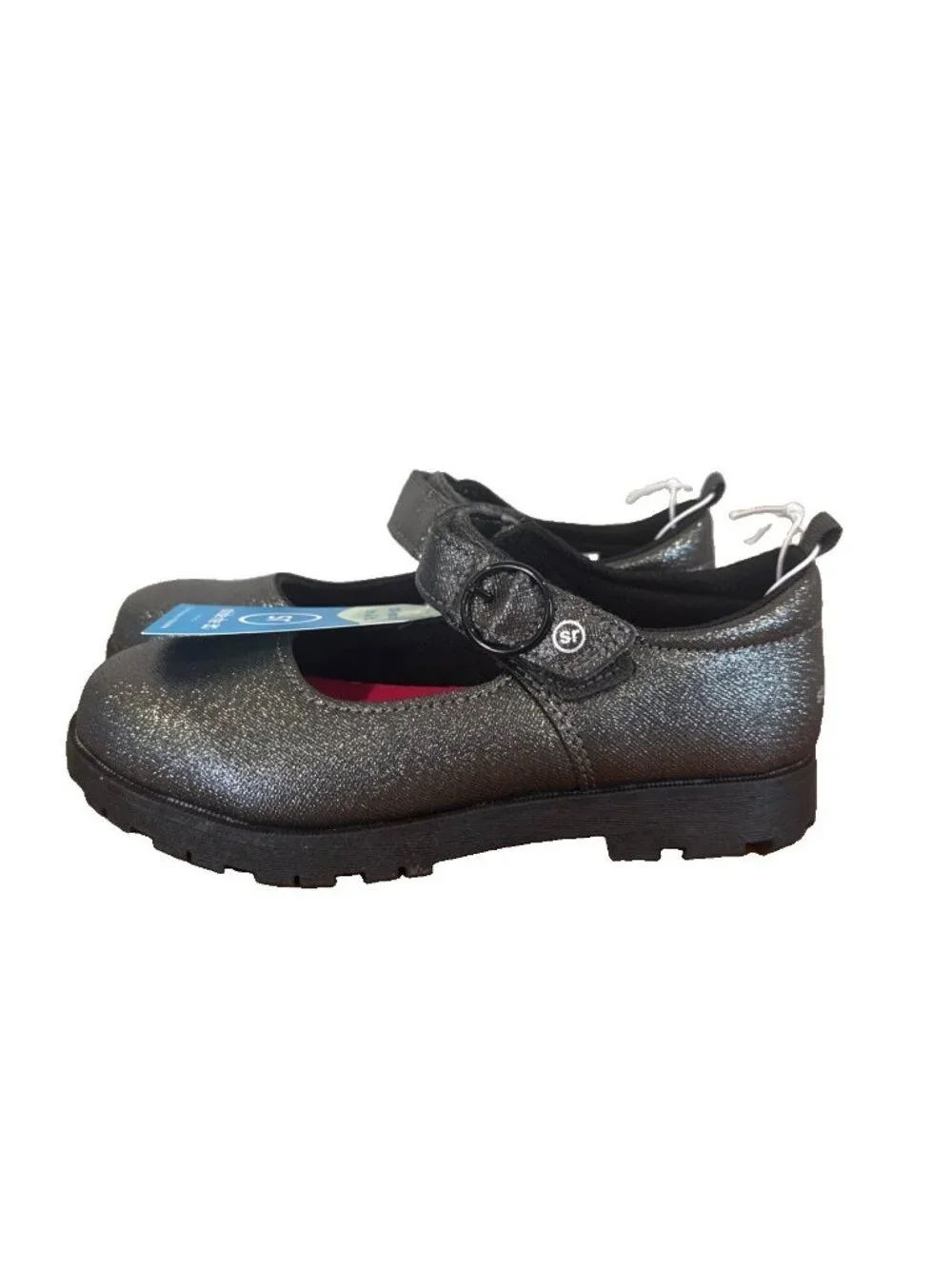 Stride Rite Little Kid Wednesday Gray Sparkle Mary Jane Shoes Sz 11 M NIB Pewter